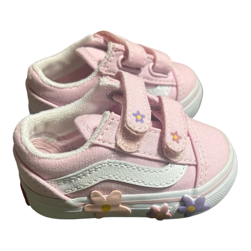 Vans Old School V Skate Shoe - Pink / Floral for Baby